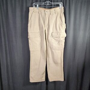 Fire hose Mens Khaki Cotton Canvas Cargo Work Pants 33x28 Tan Straight Tactical